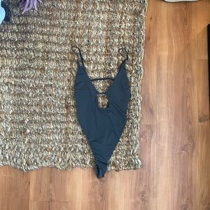 URBAN OUTFITTERS out from under dark side strappy high leg body suit